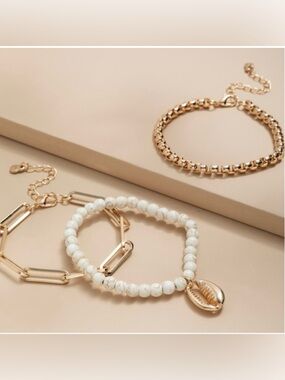 New Francesca's Angie Pearl Mixed Bracelet Set